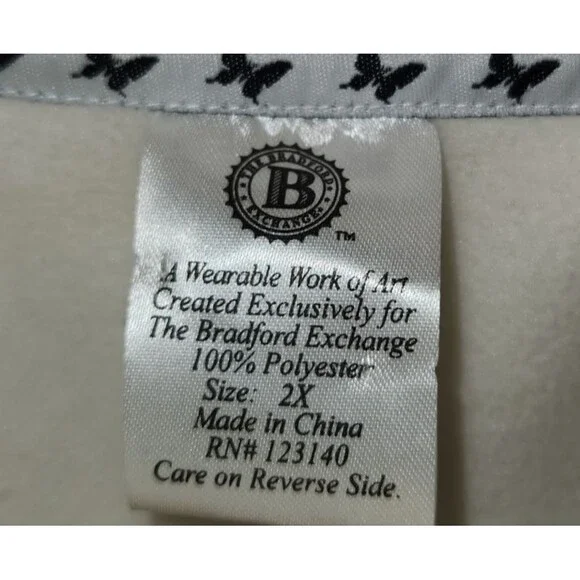 Bradford Exchange Embroidered Fleece Jacket Floral Butterfly Size:2X - Picture 3 of 11